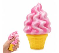 Ice Cream Squishy, Slow Rise Sensory Fidget, Stress Relief for Anxiety Management, Sensory Play Therapy, Ideal for Calm-Down Corners and Desk Use, Pink Ice Cream Design