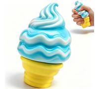 Ice Cream Squishy Toy, Easter Egg with Toys, Easter Basket Filler, Easter Egg that can be Turned into a Skirt, Classroom Awards and Party (Yellow)