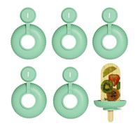 Ice Cream Stand Set for Kids - 5 Reusable Silicone Drip Catchers, Easy Grip on the Holder | Prevent Sticky Hands and Leaks When Snacking at Home, Picnic, Strait