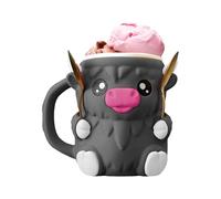 Ice Cream Strained - Highland Cow Print Pint Holder with Antifreeze Handle | Reusable Freezer Cup Handle for Ice Dessert Soda Beer Great for Camping
