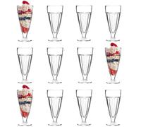 Argon Tableware Ice Cream Sundae Glasses Set of 12 Tall 350ml Milkshake Glasses Clear Dessert Cups with Footed Base Ice Cream Bowl for Milkshakes, Yoghurts