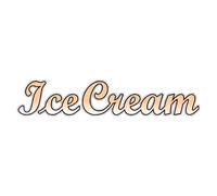 Ice Cream Text Sticker - Cafe Decal Catering Burger Van Trailer Window Sign (Large 120cm)