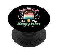 Ice Cream The Ice Cream Truck Is My Happy Place PopSockets Adhesive PopGrip