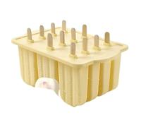 Ice Cream Tools with Wooden Sticks Silicone Popsicle Molds Mini Mold(Yellow)