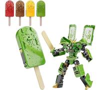Ice Cream Transformer Toy,Transform into Robot Action Figure,2-in-1 Ice Cream Robot Transformer Toy, Educational Building Blocks, Kids Gift (03)