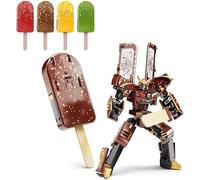 Ice Cream Transformer Toy,Transform into Robot Action Figure,2-in-1 Ice Cream Robot Transformer Toy, Educational Building Blocks, Kids Gift (02)