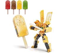 Ice Cream Transformer Toy,Transform into Robot Action Figure,2-in-1 Ice Cream Robot Transformer Toy, Educational Building Blocks, Kids Gift (04)