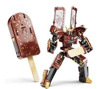 Ice Cream Transforming Toy, 2 in 1 Transform into Robot Action Figure, Creative Transformation Toy for Kids & Adults, Fun Collectible Christmas DIY gifts (#D)