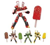 Ice Cream Transforming Toy - Interactive Ice Cream Cone That Changes Shape, Fun Style Playset for Kids Who Love Surprises & Creative Pretend Play (Red)