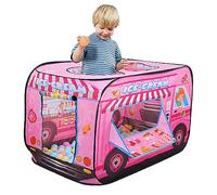 Ice Cream Truck Kids Pop Up Tent Cartoon with Carry Bag Foldable Play Tent Set Up Free Outdoor Play Equipment for Children Toddler Tents Indoor Children'S Playhouse Crawling Bus Toy for Girls Boys