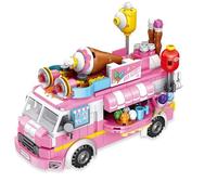 Ice Cream Trucks Building Blocks Set, 25 Models STEM Blocks Projects Pretend Play Food Trucks Toys, Food Van Dessert Cars Bricks Kits, Creative Gifts for Kids Girls Boys, 533 PCS