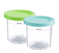 Ice Cream Tubs for Ninja Creami, 2/4 PCS Ice Cream Containers with Lids, Safe & Leak-Proof Ice Cream Pints for Ninja Creami NC301 NC300 NC299AMZ CN305A CN301CO Series Ice Cream Maker (Green+Blue)