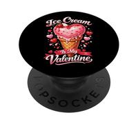 Ice Cream Valentines Day Ice Cream Is My Valentine PopSockets Adhesive PopGrip