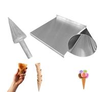 Ice Cream Waffle Cone Roller, Stainless Steel Waffle Cone Mold, 75×155mm Cones, Nonstick Surface, Clear Texture, Ice Cream Holders for Restaurant, Home Kitchen, Bakeries, Snack Shop