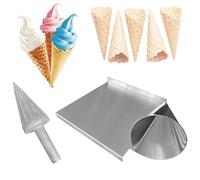 Ice Cream Waffle Cone Roller, Waffle Cone Maker Tool, Stainless Steel Waffle Cone Shaper Tool with Cast Aluminum Body, Nonstick Roll Maker Mould, Clear Texture and Reusable