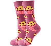 Ice Cream Waffle Novelty Socks for Women Men & Teens - Funny Casual Fruit Socks, Cute Food Doughnut Cake Print Socks (Cupcake)