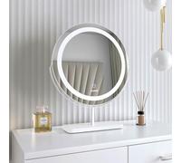 ice cream what's your flavour? Ava 3 color LED frameless mirror with marble stand smart touch control - White