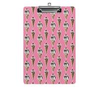 Ice Cream with Cherry on Dot A4 Size Clipboard Funny Aesthetic Working Studying Letter Standard Clip Board 12.5×8.5 in Hardboard for School Classroom Kids Writing Drawing