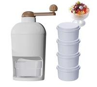 Ice Crusher - Hand Operated Rotary Handle, Clear Collection Container, Lightweight Construction Material, Summertime Beverage Enhancer with Four Cube Trays Included | Easy Refreshment Preparation for
