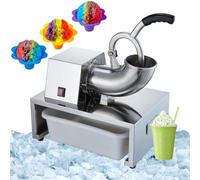 Ice Crusher Machine, Stainless Steel with All-Copper Motor, 220lbs/h Capacity, 1400RPM for Smooth Ice Crushing, Perfect for Commercial Use