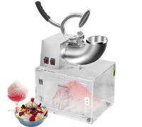 Ice Crusher Shaver Machine, 200kg/h Electric Snow Cone Machine with Acrylic Storage Bin, 850RPM All-Copper Motor, Stainless Dual Blades for Shaved Ice and Slushies