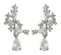Ice Crystal Frozen Branches Full Zircon Earrings Niche Design Light Luxury Dinner Style Shining Water Drop Earrings