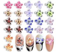 Ice Crystal Jelly Soft Glue Spot Lily Flower Nail Charms Colour Gradient Irregular Colourful 3D Lily Flower Charms Nails Spring Summer Lily Flowers Nail Charms Resin Floral Nails Charms Nail