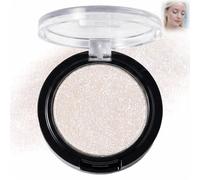 Ice Crystal Shimmer Eyeshadow - Silver White Glitter Pressed Powder for Light-Reflective Eye Makeup, Buildable Sparkle with Smooth Blendable Texture, Compact Single Shade Design