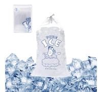 Ice Cube Bags, 10 Pack Reusable Ice Bags for Freezer, 8lb Capacity Drawstring Cube Bags for Freezer, Picnics, Outdoor Activities