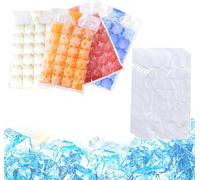 Ice Cube Bags - 100 PCS 2400 Ice Cubes Self-Sealing Ice Cube Bags for Freezing, Disposable Freezer Ice Maker Bags, Food Grade PE Ice Cube Mould Trays for Whiskey, Juice, Drinks, Cocktail, Coffee