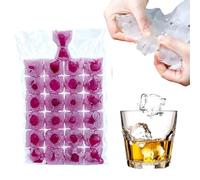 Ice Cube Bags, 20 PCS 480 Ice Cubes Self-Sealing Ice Cube Bags for Freezing, Disposable Freezer Ice Maker Bags, Food Grade PE Ice Cube Mould Trays for Whiskey Juice Drinks Cocktail Coffee BBQ Travel