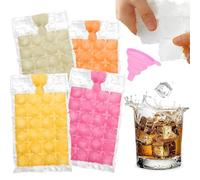 Ice Cube Bags 30-Pack (720 Cubes) with Silicone Funnel Self-Sealing Ice Cube Bags for Freezing, Disposable Ice Cube Bags, Food Grade PE Ice Cube Mould Trays for Whiskey, Drinks, Kitchen BBQ Parties