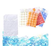Ice Cube Bags, 50 Count Freezer Ice Cube Bags, Self-Sealing Ice Bags for Ice Cubes, Disposable Ice Cube Bags for Parties, Travel, and Home Use, 24 Cube Per Bag Design
