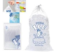 Ice Cube Bags Ice Bags with Drawstring - Heavy Duty 8 lb Capacity | Reusable & Durable Ice Cube Bags for Freezer Storage & Ice Machines-10pcs