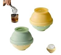 Ice Cube Ball Mould 2 or 4 Pcs Set, Reusable Sphere Ice Maker with Easy Release Leak-Proof Lid for Whiskey, Gin and Cocktails, Silicone Ice Hockey Mold