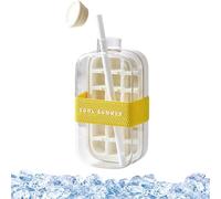 Ice Cube Bottle 2-in-1: 500/800ml Zero-Touch Press Ice Maker with Straw, Leakproof Water Cup & Freezer Tray for Coffee & Juice, Touch-Free Design