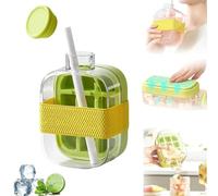 Ice Cube Bottle, 2 in 1 Ice Cube Bottle, Water Bottle Ice Cube Tray, One-Touch Ice Release & No Touching, Ice Cube Making Bottle for Freezer,Coffee, Juice, and Beverages (500ml)