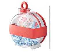 Ice Cube Bottle - 300ml Leak Proof Water and Ice Cube Bottle with Straw - Candy Molds for Freezer Refreshing Drinks Summer Picnic Beach Outdoor Indoor Sees