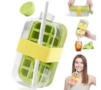 Ice Cube Bottle, 800ML Water Bottle Ice Cube Tray with Lid, Crush Cup Ice Cube Box, One-Touch Ice Release & No Touching, Crush Cup Ice Cube Box for Home Coffee Juice