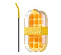 Ice Cube Bottle with Straw,2 in 1 Water Tray Lid, 800ml Making Freezer Coffee Juice for Home Kitchen Travel Outdoor Camping Hiking Picnic Cocktail Party Gym Fitness Sports