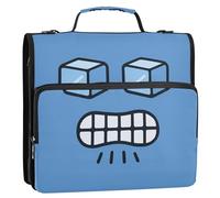 Ice Cube Eyes Look 3 Rings Binder with Extra Pockets with Handle and Removable Shoulder Strap Includes Zip Pocket Document Binder Organizer Suitable for Middle School