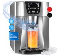 Ice Cube Machine Maker Counter Top Electric Drink Ball Timer LED Steel Silver 2L