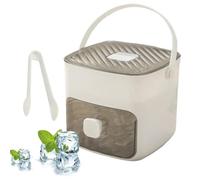 Ice Cube Machine with Press Type, Ice Cube Box with Drawer and Storage Container, 48 Grids, Reusable Ice Grid for Coffee Cocktails and Juice, Ideal for Home Kitchen (White)