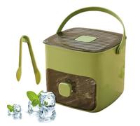 Ice Cube Maker, 48 Ice Cube Maker with Silicone Moulds - Portable Ice Maker, Freezer Tray with Lid, Ice Maker Machine for Home, Kitchen, Picnic, Daily Life (Green)