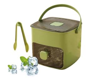 Ice Cube Maker, 48 Ice Cube Maker with Silicone Moulds - Portable Ice Maker, Freezer Tray with Lid, Ice Maker Machine for Home, Kitchen, Picnic, Daily Life (Green)