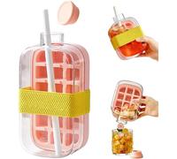 Ice Cube Maker Bottle - Portable 2-in-1 Ice Tray and Water Bottle, 2026 New 2 in 1 Touch Free Cube Tray Water, Portable, Easy to Carry, Suitable for Summer Travel (Pink, 800 ml)