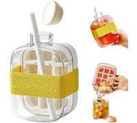 Ice Cube Maker Bottle - Portable 2-in-1 Ice Tray and Water Bottle, 2026 New 2 in 1 Touch Free Cube Tray Water, Portable, Easy to Carry, Suitable for Summer Travel (White, 500 ml)
