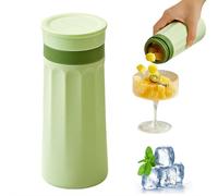 Ice Cube Maker Cup Silicone Quick Freeze Ice Mold, One Hand De-Icing Press ICES Tray Mold, 1 Hand 1 Press Cube with Lid Portable No Touch Tray for Coffee Juice Drinks