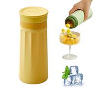 Ice Cube Maker Cup Silicone Quick Freeze Ice Mold, One Hand De-Icing Press ICES Tray Mold, 1 Hand 1 Press Cube with Lid Portable No Touch Tray for Coffee Juice Drinks