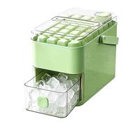 Ice Cube Maker Easy Press Ice Maker, Ice Cube Tray with Lid & Bin, Release All Ice Cubes in One Second, Makes 56 Ice Cubes, Reusable Ice Cube Maker for Whiskey Cocktail,Green